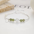 Sterling Silver Lucky Lotus Bracelet with Genuine Hetian Jade