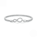 Sterling Silver Infinity Heart Popcorn Bead Bracelet