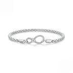 Sterling Silver Infinity Heart Popcorn Bead Bracelet