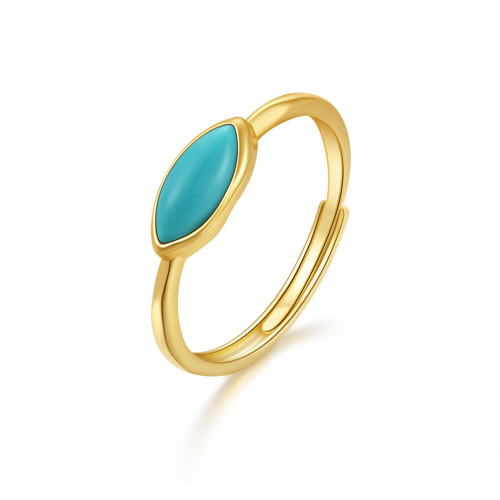 Sterling Silver Turquoise and Cubic Zirconia Jewellery Set – Gold-Plated 3-Piece Set