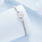 Sterling Silver Star Heart Snake Chain Bracelet