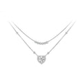 Sterling Silver Double-Layer Heart Necklace