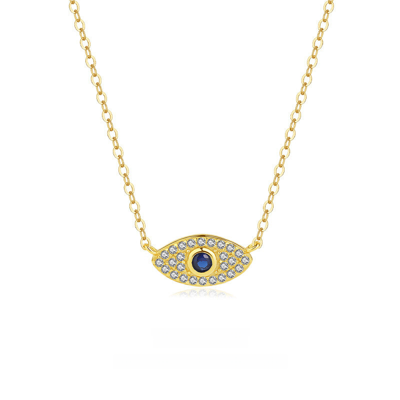 Vintage Zircon Evil Eye Choker Necklace