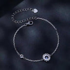 Sterling Silver Cubic Zirconia Halo Bracelet