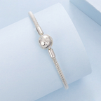 Sterling Silver Moon and Star Popcorn Chain Bracelet