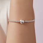 Sterling Silver Moon and Star Popcorn Chain Bracelet