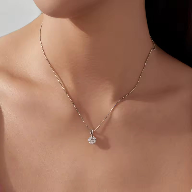 Classic 1-Carat Moissanite Clavicle Necklace