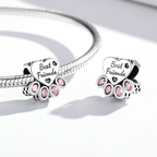 Sterling Silver Pet Paw Print Charm Bead Collection