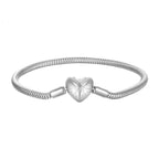 Sterling Silver Star Heart Snake Chain Bracelet