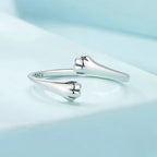 Sterling Silver Adjustable Cat Paw Ring