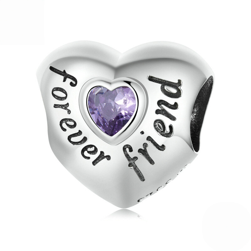 Sterling Silver Love Heart Family Charm Bead