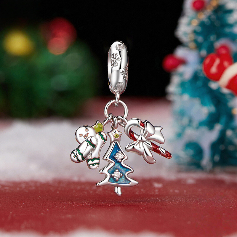 Sterling Silver Christmas Dangle Charm Collection