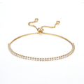 Gold Plated Sterling Silver Adjustable Cubic Zirconia Tennis Bracelet