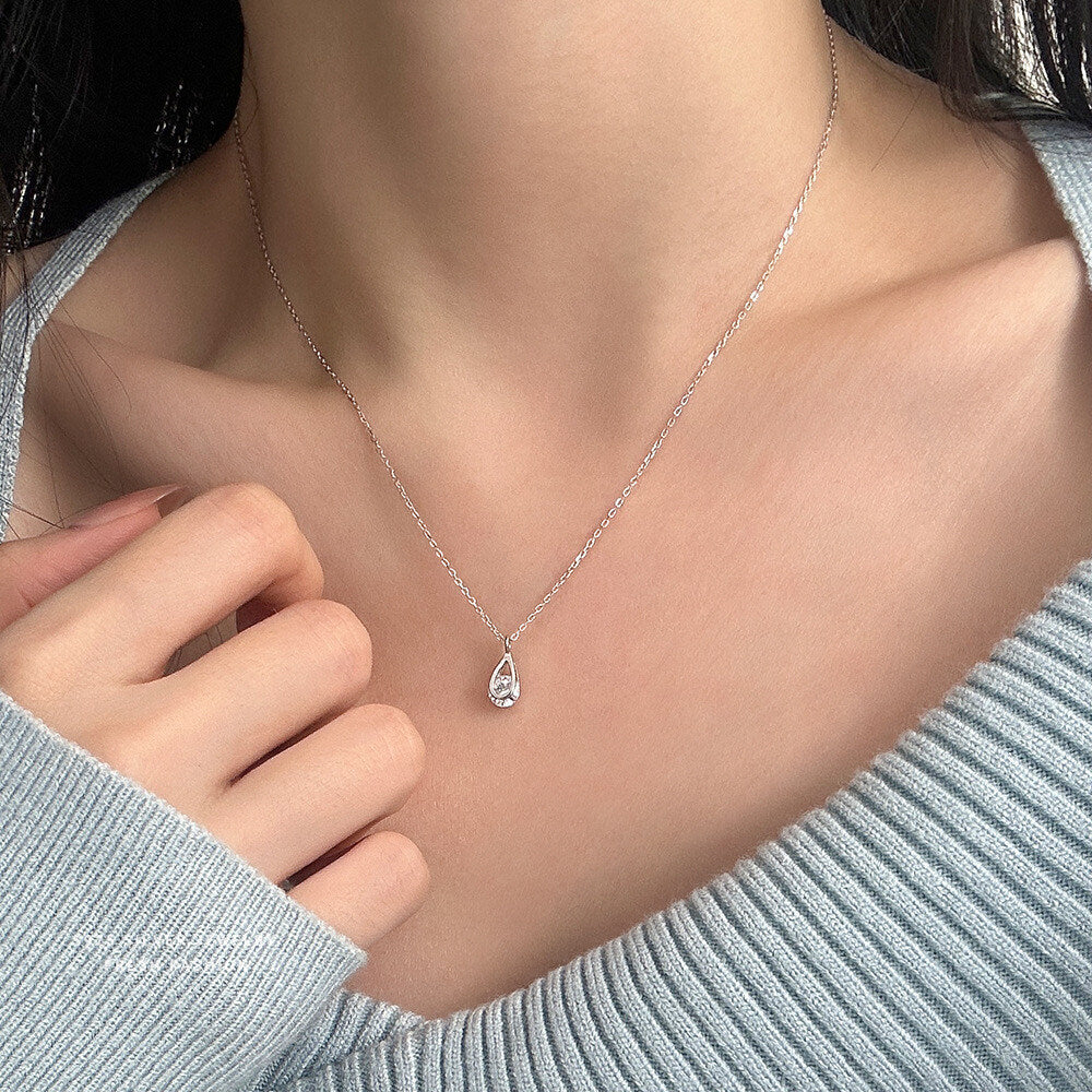 Minimalist Water Drop Zircon Necklace
