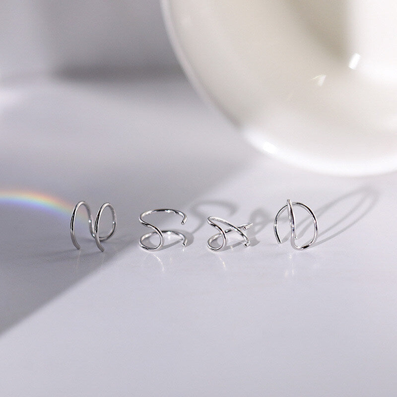 Sterling Silver Double-Layer Cross Ear Cuff for Women – Non-Piercing
