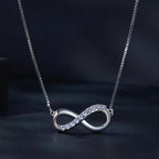 Sterling Silver Moissanite Mobius Ring Necklace