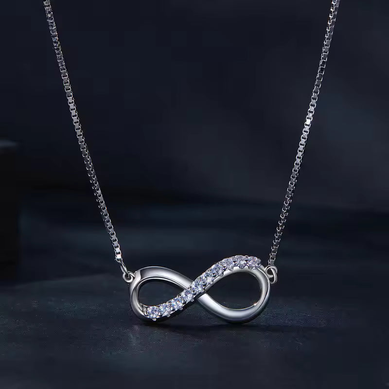 Sterling Silver Moissanite Mobius Ring Necklace