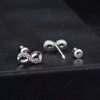 Sterling Silver Infinity Cubic Zirconia Screw-Back Stud Earrings