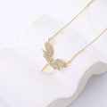 Angel Wing Pendant Necklace with Zircon Sparkle