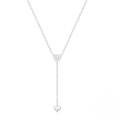 Double Heart Y-Necklace with Crystal Accents