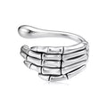 Sterling Silver Skull Ear Cuff for Women – Gothic Multi-Layer Non-Piercing Design