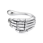 Sterling Silver Skull Ear Cuff for Women – Gothic Multi-Layer Non-Piercing Design
