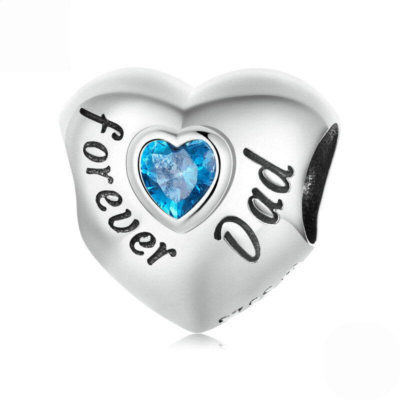 Sterling Silver Love Heart Family Charm Bead