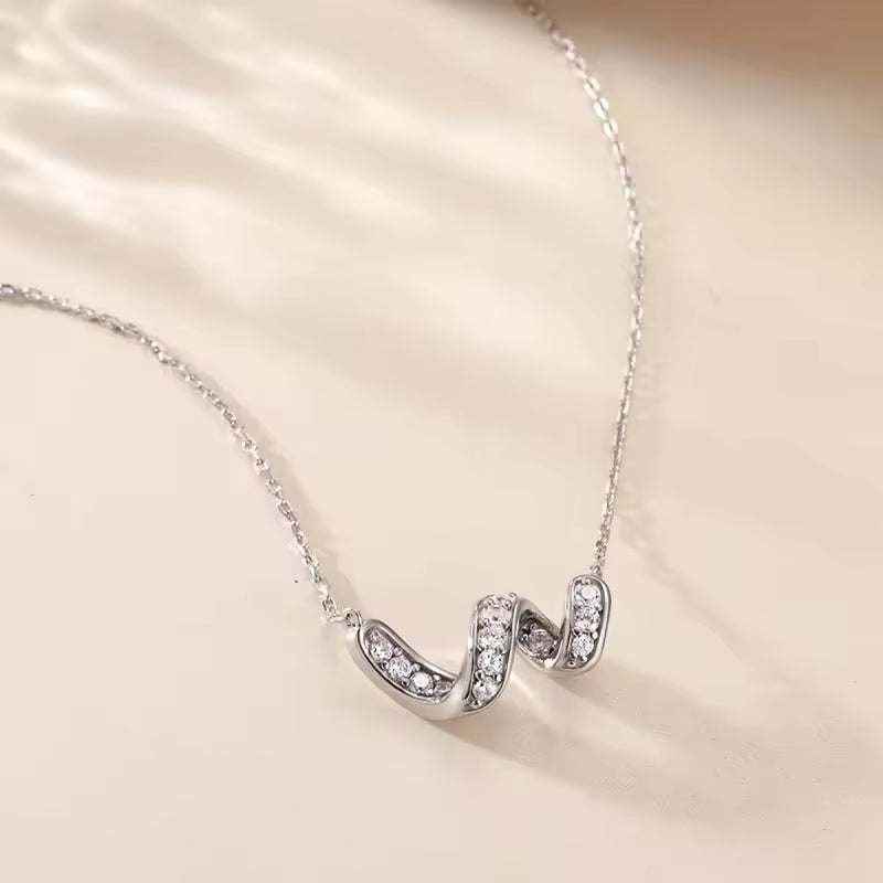 Rustic Diamond Letter Pendant Necklace