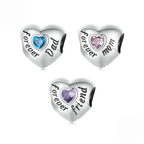 Sterling Silver Love Heart Family Charm Bead