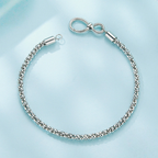 Sterling Silver Infinity Heart Popcorn Bead Bracelet