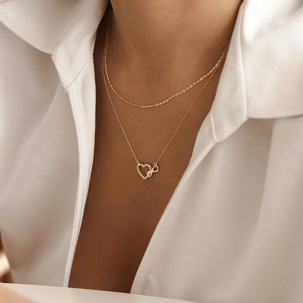 Infinity Love Heart Choker Necklace