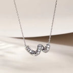 Rustic Diamond Letter Pendant Necklace