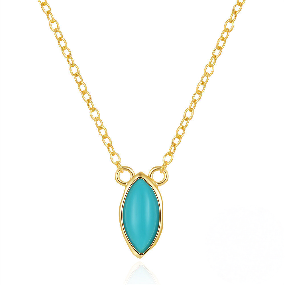 Sterling Silver Turquoise and Cubic Zirconia Jewellery Set – Gold-Plated 3-Piece Set