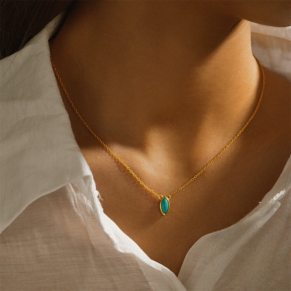 Sterling Silver Turquoise and Cubic Zirconia Jewellery Set – Gold-Plated 3-Piece Set