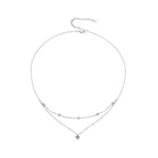 Double Layered Moissanite Pendant Necklace
