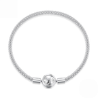 Sterling Silver Moon and Star Popcorn Chain Bracelet
