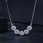 Sterling Silver Five-Stone Station Necklace