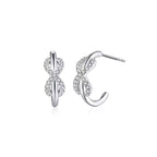 Sterling Silver Infinity Crossover Huggie Hoops