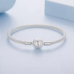 Sterling Silver Moon and Star Popcorn Chain Bracelet