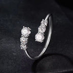 Sterling Silver Six-Stone Open Bypass Ring