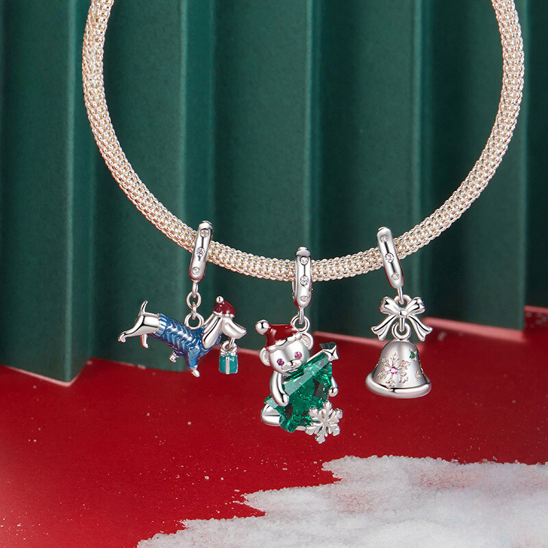 Sterling Silver Christmas Dangle Charm Collection