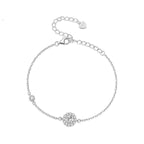 Sterling Silver Cubic Zirconia Halo Bracelet