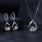 Sterling Silver Cubic Zirconia Teardrop Leverback Drop Earrings