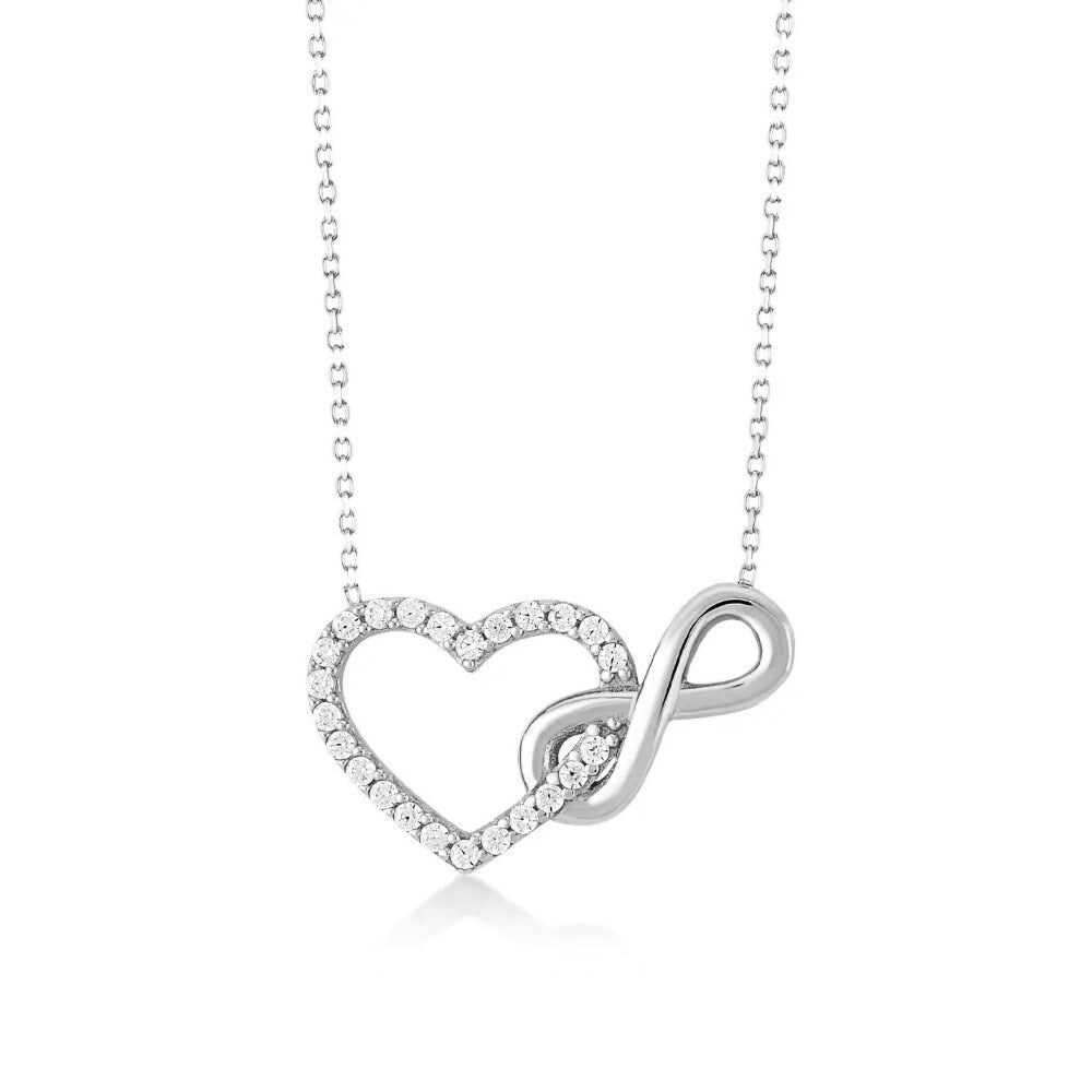 Sterling Silver Infinity Heart Necklace – Endless Love Pendant