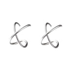 Sterling Silver Double-Layer Cross Ear Cuff for Women – Non-Piercing