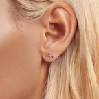 Sterling Silver Infinity Cubic Zirconia Screw-Back Stud Earrings