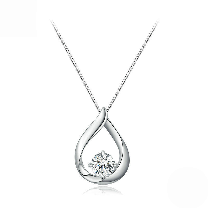 Sterling Silver Cubic Zirconia Teardrop Leverback Drop Earrings