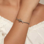Sterling Silver Heart Lock and Key Popcorn Chain Bracelet