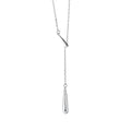 Minimalist Water Drop Y-Necklace with Fringe Accent