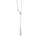 Minimalist Water Drop Y-Necklace with Fringe Accent